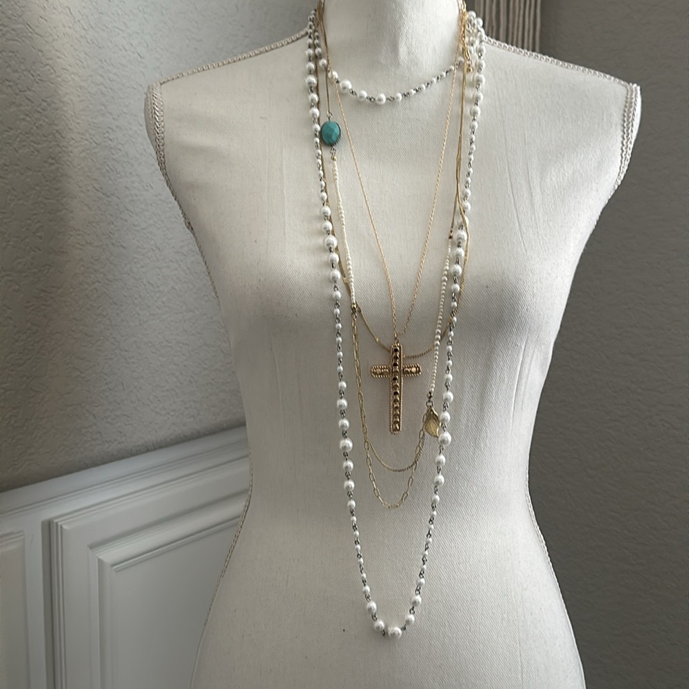 Faux pearl necklace